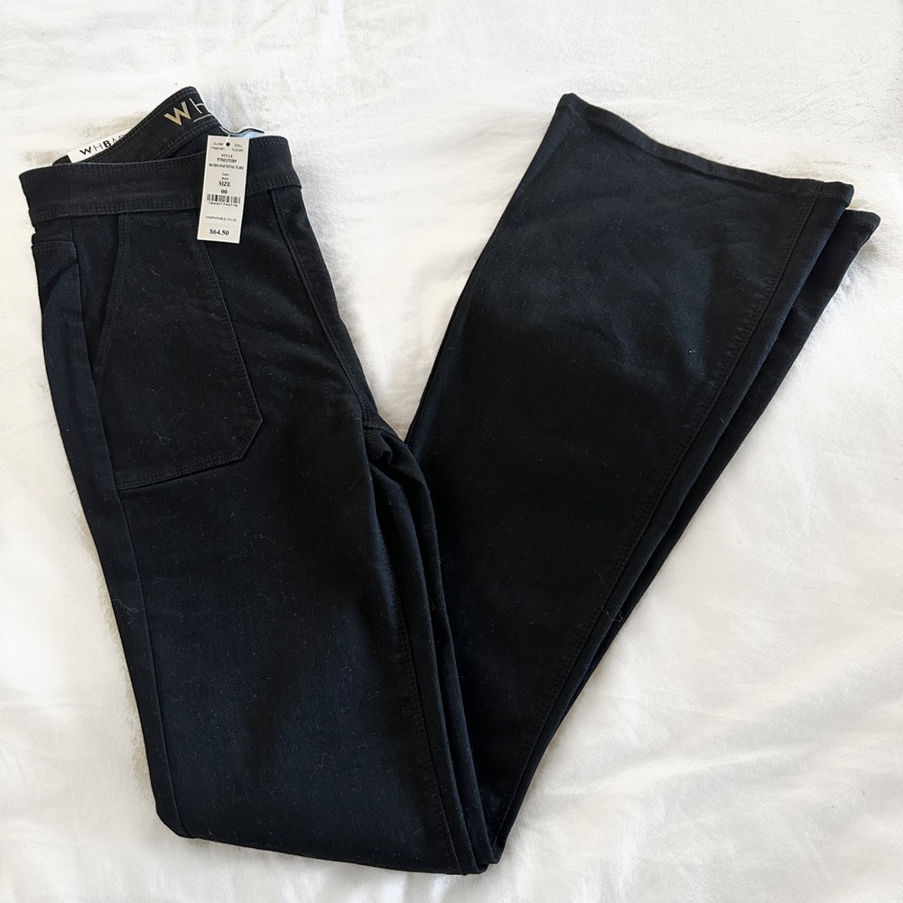 NWT!! White House Black Market High Rise Black Flare Jeans